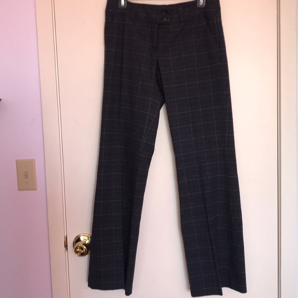 Charcoal Plaid Trousers (Size 6)
